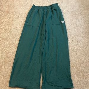 Green Wide Leg Lounge Pants Free Shipping